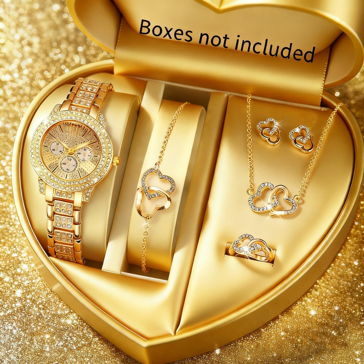 Luxury Watch Gift Box - 6 adet lüks taklidi kadın izle