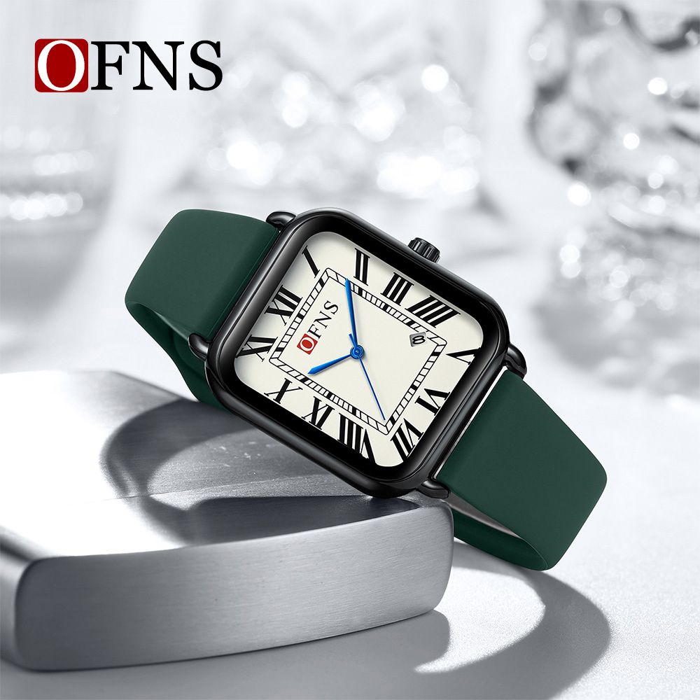 Luxury Watch With Rubber Strap - Ofns 1533 Romen rakamı Erkek kadın