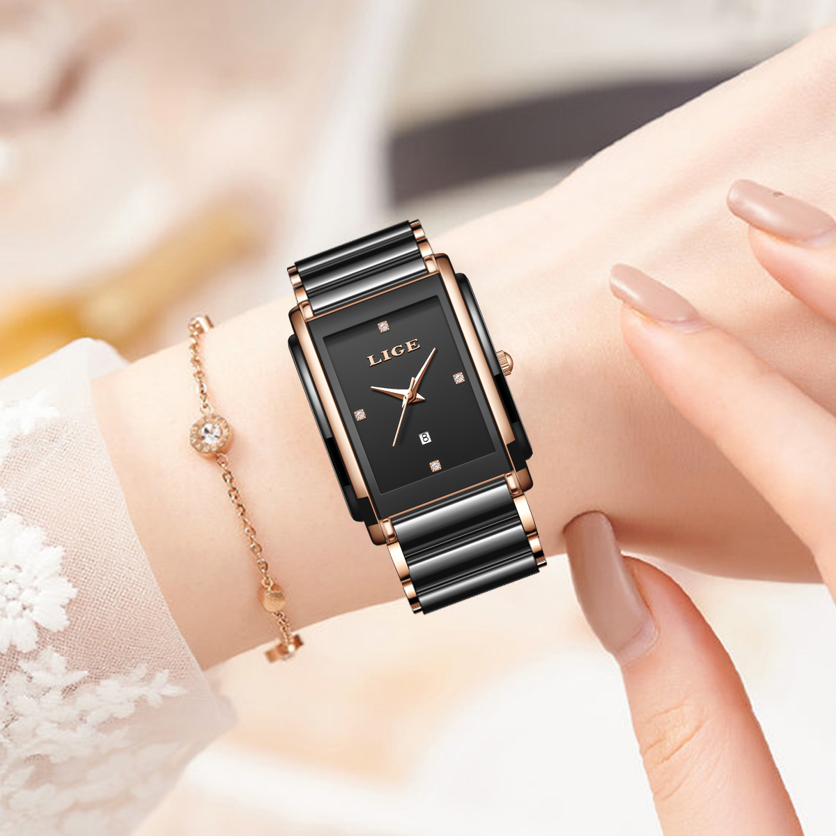 LIGE Moda Zarif Kadınlar için  - Luxury Watch Japanese incelemesi ve fiyatı