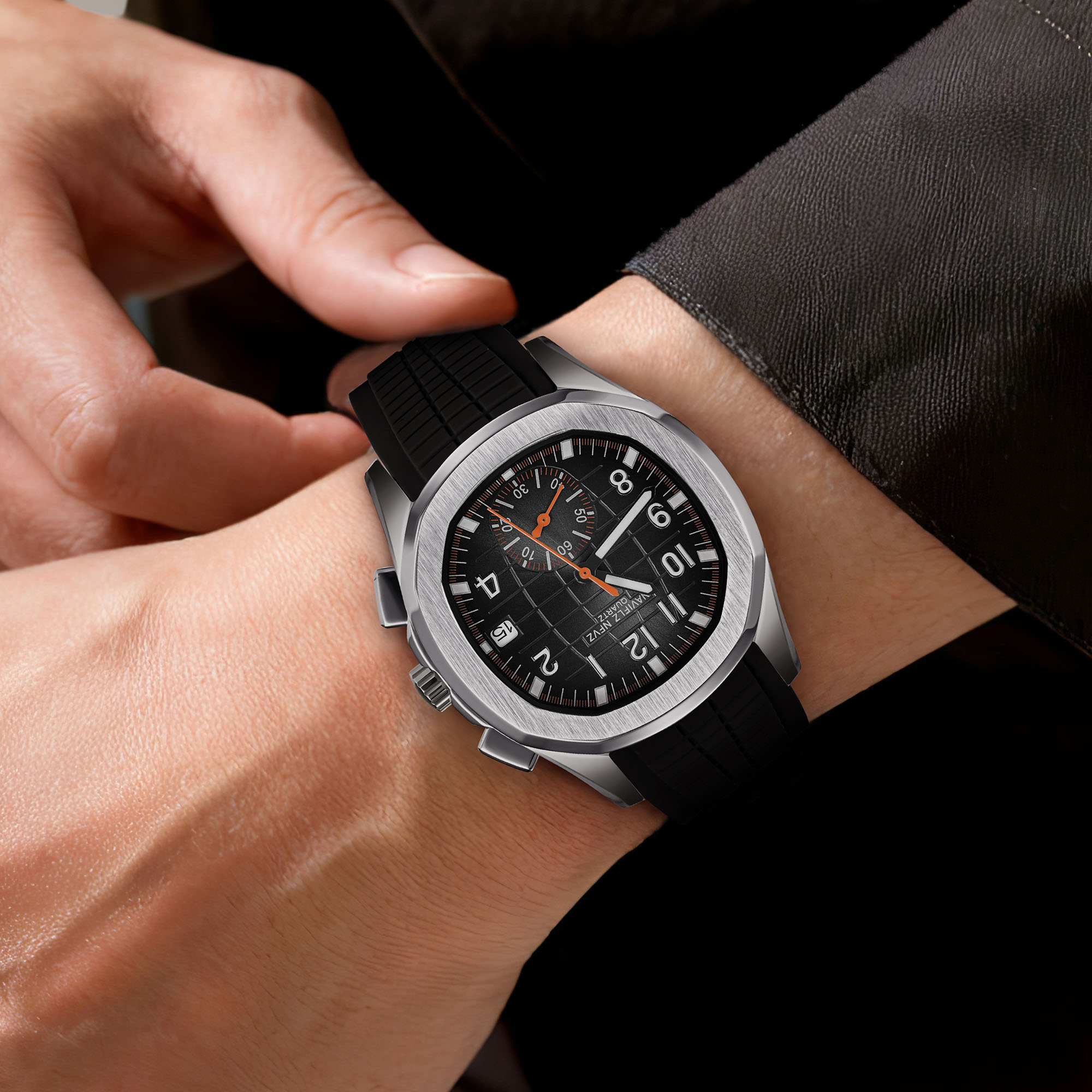 40MM erkek lüks saat NAVIFLZ N - Luxury Watch With Rubber Strap incelemesi ve fiyatı